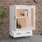 vidaXL Aparador de madera contrachapada blanco brillante 70x31x115cm vidaXL Aparador de madera contrachapada blanco brillante 70x31x115cm