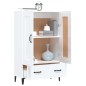 vidaXL Aparador de madera contrachapada blanco brillante 70x31x115cm vidaXL Aparador de madera contrachapada blanco brillante 70x31x115cm