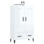 vidaXL Aparador de madera contrachapada blanco brillante 70x31x115cm vidaXL Aparador de madera contrachapada blanco brillante 70x31x115cm