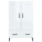 vidaXL Aparador de madera contrachapada blanco brillante 70x31x115cm vidaXL Aparador de madera contrachapada blanco brillante 70x31x115cm