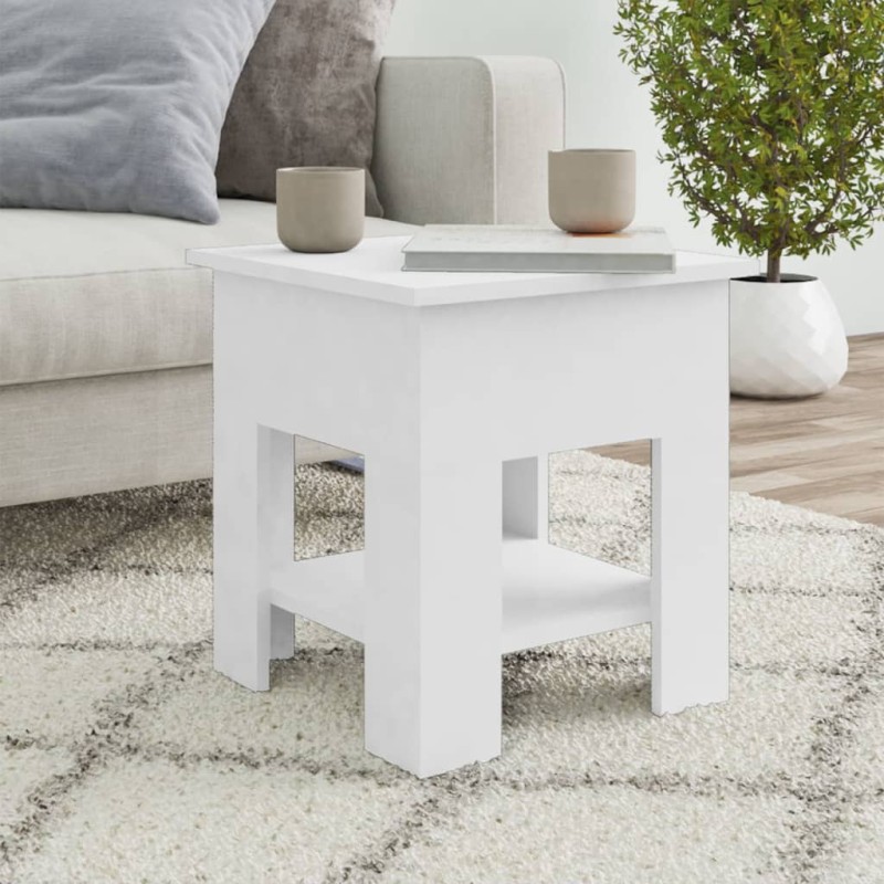 vidaXL Mesa de centro blanco madera contrachapada 40x40x42 cm vidaXL Mesa de centro blanco madera contrachapada 40x40x42 cm