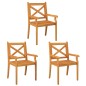 vidaXL Sillas de comedor de jardín 3 uds madera maciza de acacia vidaXL Sillas de comedor de jardín 3 uds madera maciza de acacia
