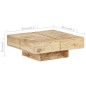 vidaXL Mesa de centro de madera maciza de mango 80x80x28 cm vidaXL Mesa de centro de madera maciza de mango 80x80x28 cm