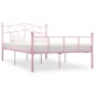 vidaXL Estructura de cama de metal rosa 140x200 cm vidaXL Estructura de cama de metal rosa 140x200 cm
