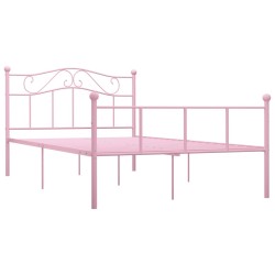 vidaXL Estructura de cama de metal rosa 140x200 cm