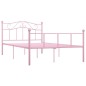 vidaXL Estructura de cama de metal rosa 140x200 cm vidaXL Estructura de cama de metal rosa 140x200 cm