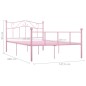 vidaXL Estructura de cama de metal rosa 140x200 cm vidaXL Estructura de cama de metal rosa 140x200 cm