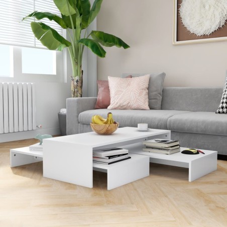 vidaXL Mesas de centro 3 pzas madera contrachapada 100x100x26,5 cm