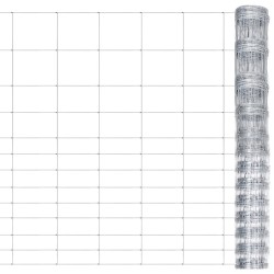 vidaXL Valla de jardín de acero galvanizado plateado 50x1,5 m