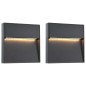vidaXL Lámparas LED de pared para jardín 2 unidades cuadrada negra 3 W vidaXL Lámparas LED de pared para jardín 2 unidades cuadrada negra 3 W