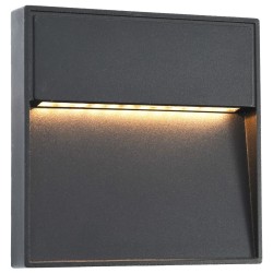 vidaXL Lámparas LED de pared para jardín 2 unidades cuadrada negra 3 W