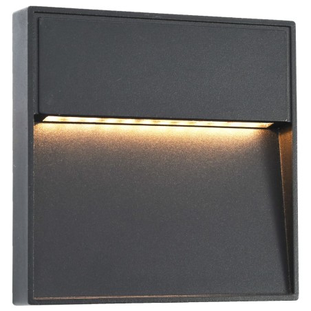 vidaXL Lámparas LED de pared para jardín 2 unidades cuadrada negra 3 W