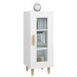 vidaXL Aparador de madera contrachapada blanco brillante 34,5x34x90 cm vidaXL Aparador de madera contrachapada blanco brillante 34,5x34x90 cm