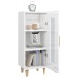 vidaXL Aparador de madera contrachapada blanco brillante 34,5x34x90 cm vidaXL Aparador de madera contrachapada blanco brillante 34,5x34x90 cm