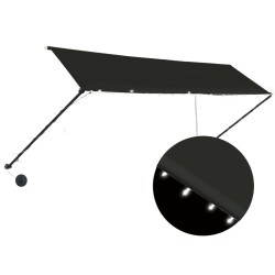vidaXL Toldo retráctil con LED gris antracita 400x150 cm