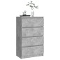 vidaXL Aparador de madera contrachapada gris hormigón 60x35x98,5 cm vidaXL Aparador de madera contrachapada gris hormigón 60x35x98,5 cm