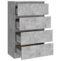 vidaXL Aparador de madera contrachapada gris hormigón 60x35x98,5 cm vidaXL Aparador de madera contrachapada gris hormigón 60x35x98,5 cm