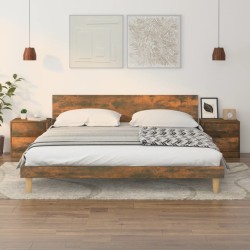 vidaXL Mesitas de noche 2 uds contrachapado roble ahumado 40x30x39 cm