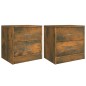 vidaXL Mesitas de noche 2 uds contrachapado roble ahumado 40x30x39 cm vidaXL Mesitas de noche 2 uds contrachapado roble ahumado 40x30x39 cm