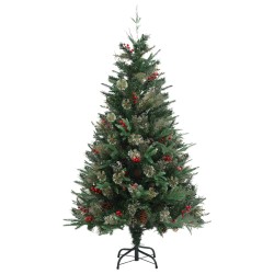 vidaXL Árbol de Navidad con piñas verde PVC y PE 150 cm