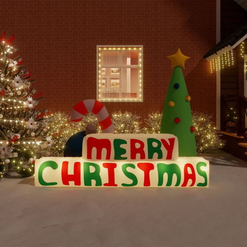 vidaXL Decoración inflable Merry Christmas con LED 197 cm vidaXL Decoración inflable Merry Christmas con LED 197 cm