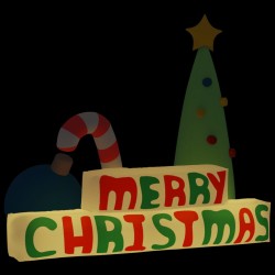 vidaXL Decoración inflable Merry Christmas con LED 197 cm