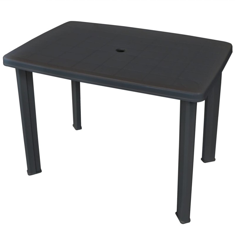 vidaXL Mesa de jardín plástico gris antracita 101x68x72 cm
