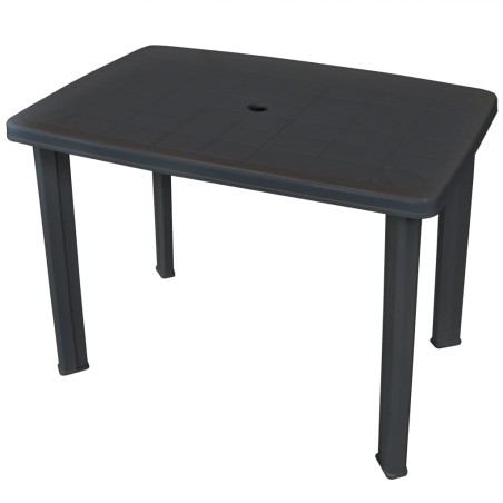 vidaXL Mesa de jardín plástico gris antracita 101x68x72 cm