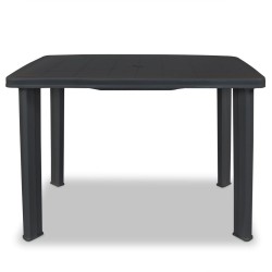 vidaXL Mesa de jardín plástico gris antracita 101x68x72 cm