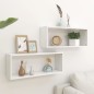 vidaXL Estante cubo de pared 2 uds madera ingeniería blanco 60x15x23cm vidaXL Estante cubo de pared 2 uds madera ingeniería blanco 60x15x23cm