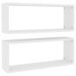 vidaXL Estante cubo de pared 2 uds madera ingeniería blanco 60x15x23cm vidaXL Estante cubo de pared 2 uds madera ingeniería blanco 60x15x23cm