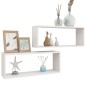 vidaXL Estante cubo de pared 2 uds madera ingeniería blanco 60x15x23cm vidaXL Estante cubo de pared 2 uds madera ingeniería blanco 60x15x23cm