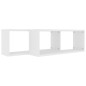 vidaXL Estante cubo de pared 2 uds madera ingeniería blanco 60x15x23cm vidaXL Estante cubo de pared 2 uds madera ingeniería blanco 60x15x23cm