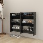 vidaXL Zapateros de pared 2 uds contrachapada negro brillo 60x18x90 cm vidaXL Zapateros de pared 2 uds contrachapada negro brillo 60x18x90 cm
