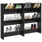 vidaXL Zapateros de pared 2 uds contrachapada negro brillo 60x18x90 cm vidaXL Zapateros de pared 2 uds contrachapada negro brillo 60x18x90 cm