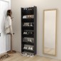 vidaXL Zapateros de pared 2 uds contrachapada negro brillo 60x18x90 cm vidaXL Zapateros de pared 2 uds contrachapada negro brillo 60x18x90 cm