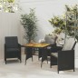 vidaXL Mesa de jardín ratán sintético y acacia maciza negro 70x70x72cm vidaXL Mesa de jardín ratán sintético y acacia maciza negro 70x70x72cm
