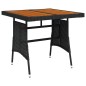 vidaXL Mesa de jardín ratán sintético y acacia maciza negro 70x70x72cm vidaXL Mesa de jardín ratán sintético y acacia maciza negro 70x70x72cm