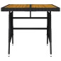 vidaXL Mesa de jardín ratán sintético y acacia maciza negro 70x70x72cm vidaXL Mesa de jardín ratán sintético y acacia maciza negro 70x70x72cm