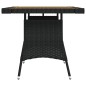 vidaXL Mesa de jardín ratán sintético y acacia maciza negro 70x70x72cm vidaXL Mesa de jardín ratán sintético y acacia maciza negro 70x70x72cm