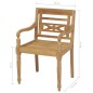 vidaXL Sillas Batavia 2 unidades madera de teca maciza vidaXL Sillas Batavia 2 unidades madera de teca maciza