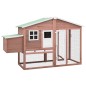 vidaXL Gallinero con ponedero madera maciza abeto color moca y blanco vidaXL Gallinero con ponedero madera maciza abeto color moca y blanco