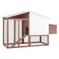 vidaXL Gallinero con ponedero madera maciza abeto color moca y blanco vidaXL Gallinero con ponedero madera maciza abeto color moca y blanco