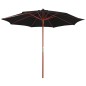 vidaXL Sombrilla de jardín con palo de madera negro 300x258 cm vidaXL Sombrilla de jardín con palo de madera negro 300x258 cm