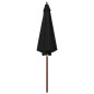 vidaXL Sombrilla de jardín con palo de madera negro 300x258 cm vidaXL Sombrilla de jardín con palo de madera negro 300x258 cm