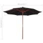 vidaXL Sombrilla de jardín con palo de madera negro 300x258 cm vidaXL Sombrilla de jardín con palo de madera negro 300x258 cm