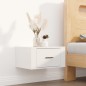 vidaXL Mesitas de noche de pared 2 uds blanco brillante 50x36x25 cm vidaXL Mesitas de noche de pared 2 uds blanco brillante 50x36x25 cm