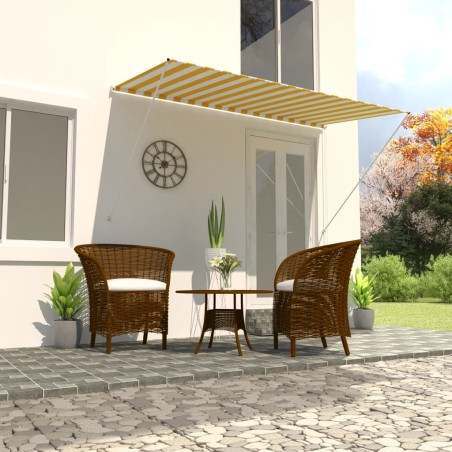 vidaXL Toldo retráctil 250x150 cm amarillo y blanco