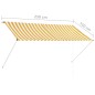 vidaXL Toldo retráctil 250x150 cm amarillo y blanco vidaXL Toldo retráctil 250x150 cm amarillo y blanco