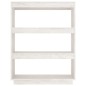 vidaXL Estantería/divisor de espacios madera pino blanco 80x35x103 cm